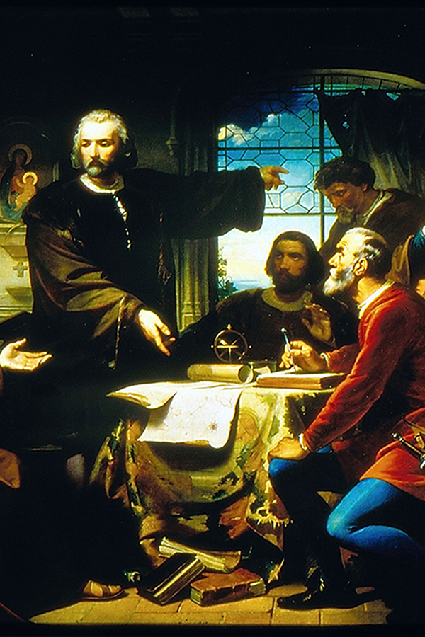 Cristóbal Colón en el convento de la Rábida